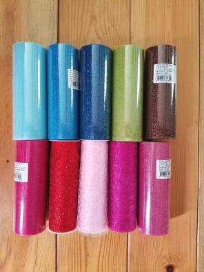 Lot of 10 Rolls Glitter Tulle/Organza