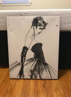 Woman In Tutu Canvas Black & White