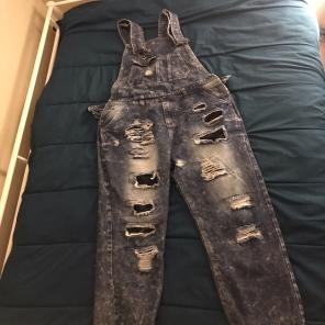 Ripped Jeans Overalls