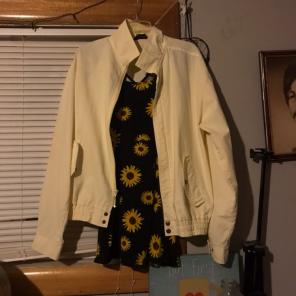 Yellow Zip Up Collared Jacket