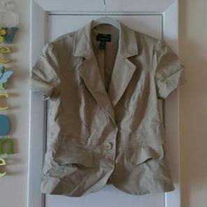 Short-sleeve khaki womens blazer Size 14