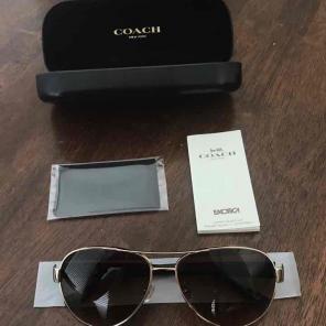 Coach Women's Gold Aviator Sunglasses
