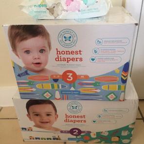 2 Box New Honest Diapers