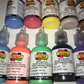3D Fabric Paint set of 17 vibrant colors