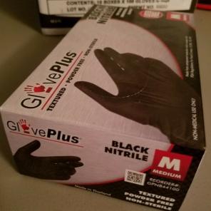 Black nitrile gloves LATEX free 2box