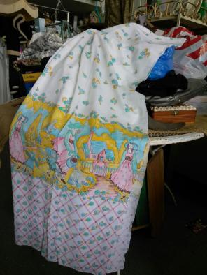 Nylon Hippie Fabric Border Print Vintage