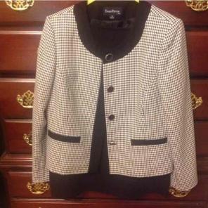 Black and white skirt suit size 16