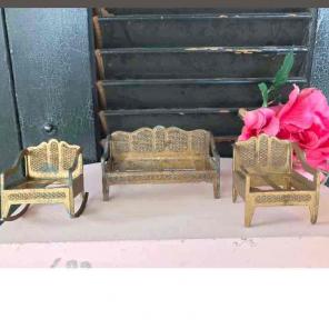 3 pc vintage doll house furniture