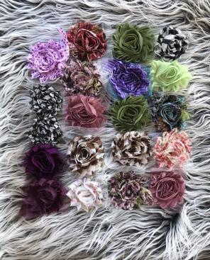 20 Shabby Flowers For Headbands Etc.