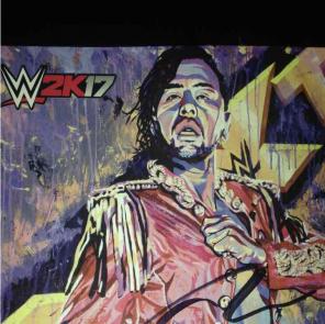 Signed wwe poster shinsuke nakurmora