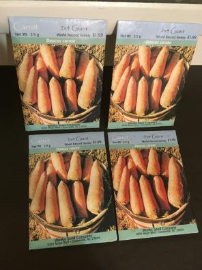 4 Carrot Seed Packages