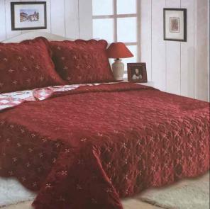 3 Pcs Queen Size Velvet Bedspread Set