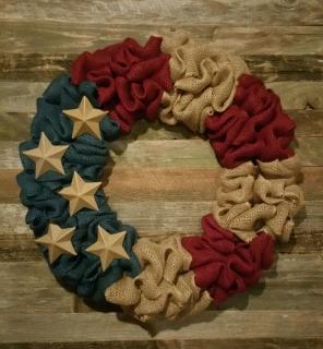 Patriotic burlap wreath!