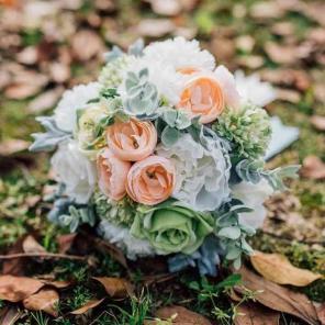 Silk flower bridal bouquet
