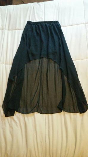 High low black chiffon skirt