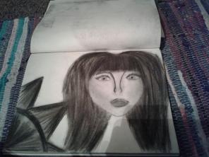 Charcoal girl drawing