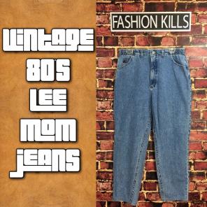Vintage 80's Lee Elastic Waist Mom Jeans