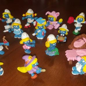 Vintage 15 pc PVC Smurfette Lot