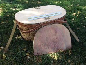Antique HAWK EYE PICNIC BASKET COLLECTI