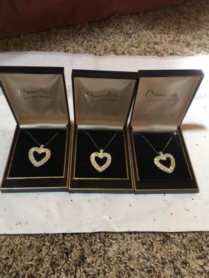 Vintage Crystal Heart Necklaces
