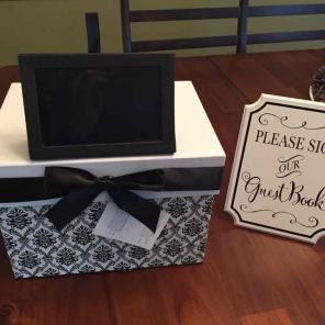 Wedding card box and guest book sign