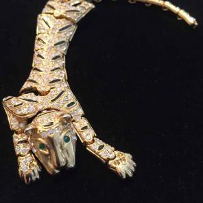 Jointed Vintage leopard Pin