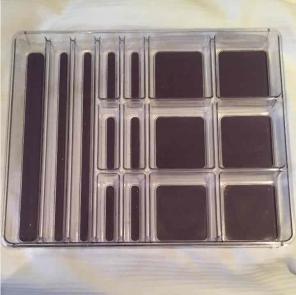 Purple and clear makeup drawer organizer