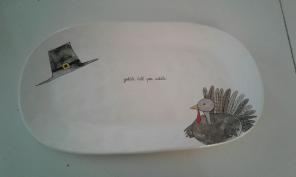 GOBBLE TIL YOU WOBBLE PLATTER RAE DUNN