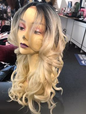 Wig Ombré Blonde Long Swisslace Lacefron