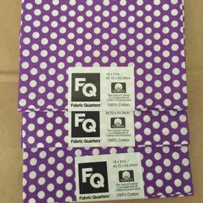 (3) Purple Polka Fabric Quarters