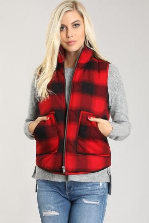 Savvy Plaid Vest Size Small