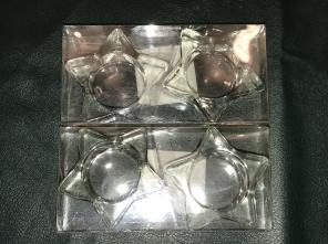 4 Glass Star Votive Tea Light Holders