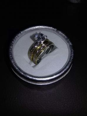 Two Toned White Gold Wedding Set
