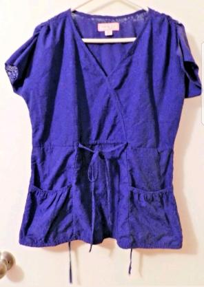 Koi Womens Purple Scrub Top Medium