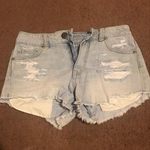 Light Wash Ripped Shorts