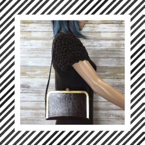 Vintage 60's Brown & Gold Box Purse
