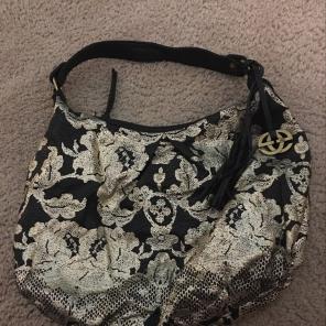 Marc Echo Red Gold & Black Floral Hobo