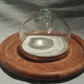 Vintage Teak and Marble Cheese Tray