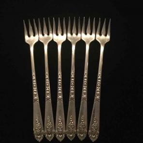 6 Solid Sterling Royal Crest Forks