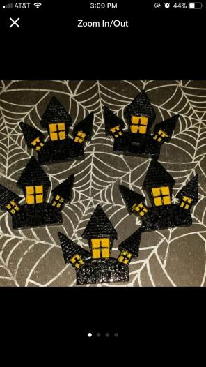 5 PC Spooky Halloween House Cabochon