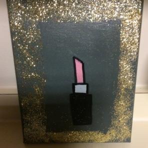 Lipstick Canvas Art 8x10 Glittery