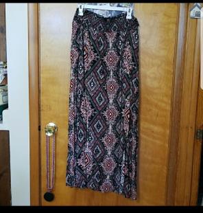 Maurices patterned maxi skirt with slits