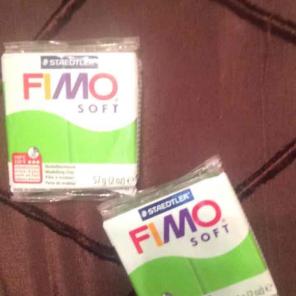 Fimo soft green polymer clay