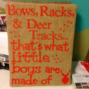 Burlap sign