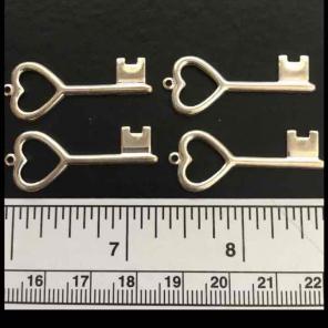 Heart Key Charms Silver Crafts Jewelry