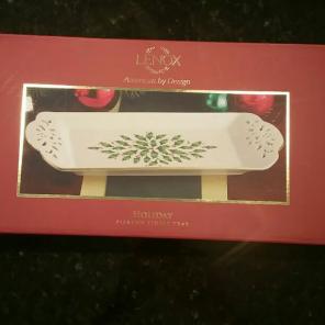 Lenox Holiday Pierced Tidbit Tray NWB