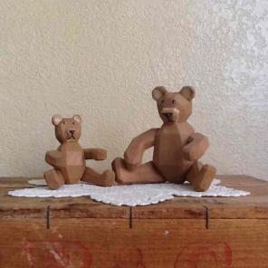 Two Wooden Bears Moveable Limbs