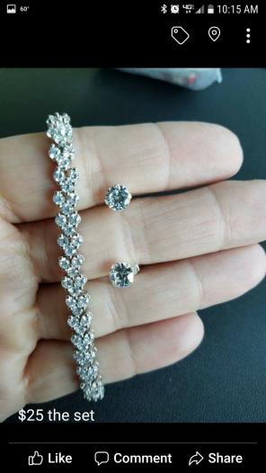 Earrings and bracelet
