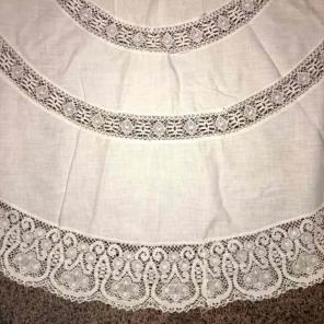 Antique cotton and lace tablecloth