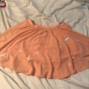 Peach Skirt With Birds